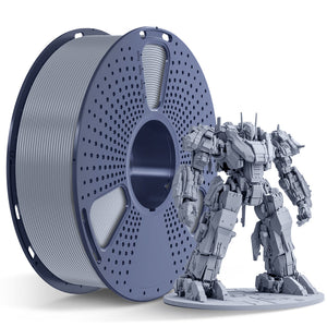 Sunlu PLA+ Filament — grey spool beside a model printed in the same filament