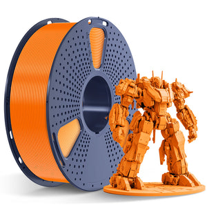 Sunlu PLA+ Filament — orange spool beside a model printed in the same filament