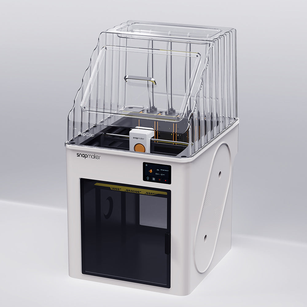 BIQU PopCap top cover for Snapmaker U1 — fitted to a Snapmaker U1 3D printer