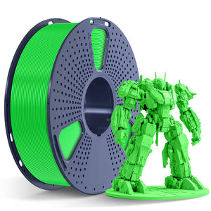 Sunlu PLA+ Filament — green spool beside a model printed in the same filament