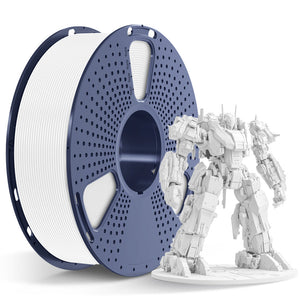 Sunlu PLA+ Filament — white spool beside a model printed in the same filament