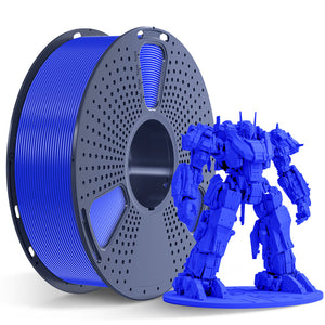 Sunlu PLA+ Filament — blue spool beside a model printed in the same filament