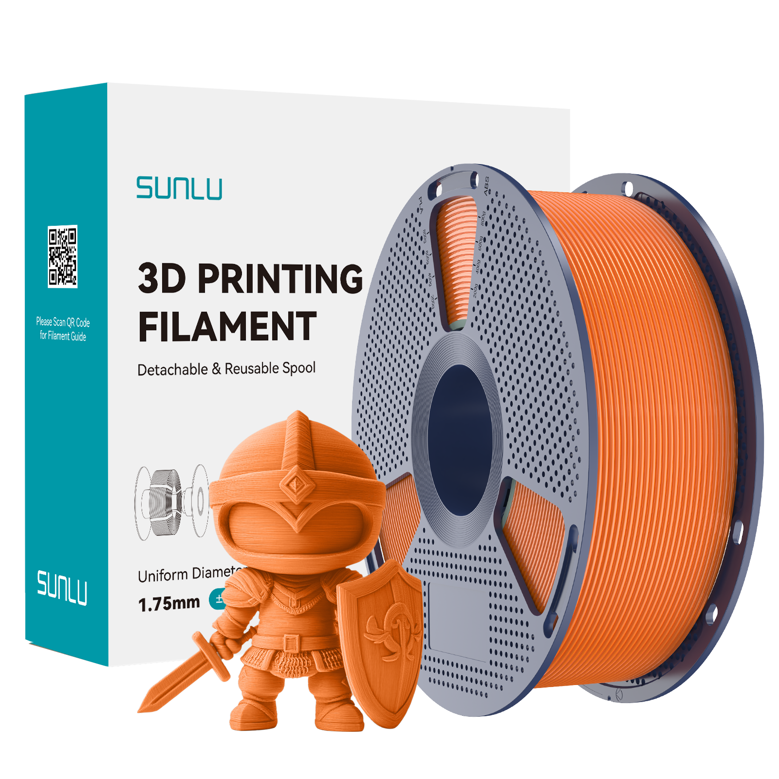 Sunlu PLA+ Filament — Sunny Orange 1 kg spool