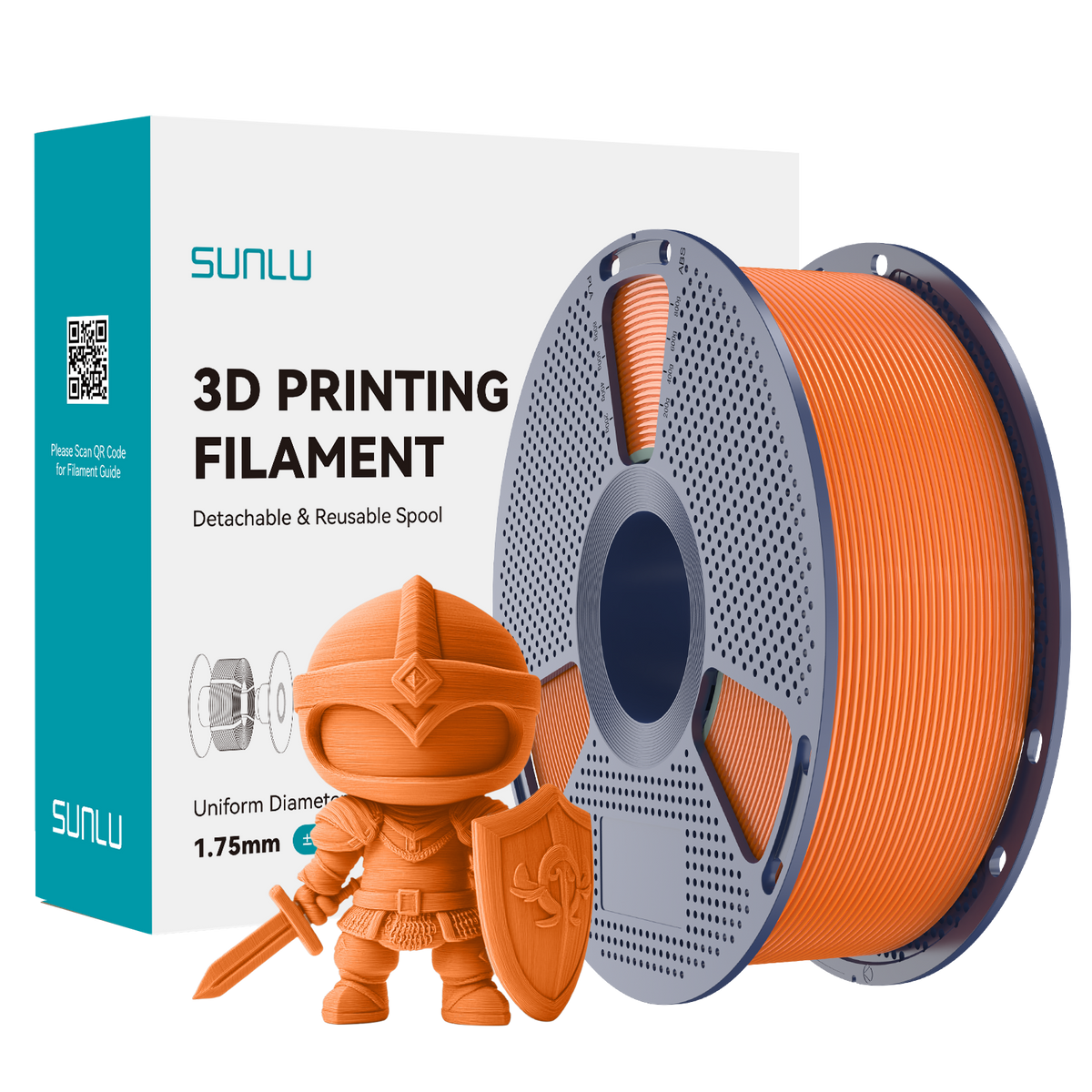 Sunlu PLA+ Filament — Sunny Orange 1 kg spool