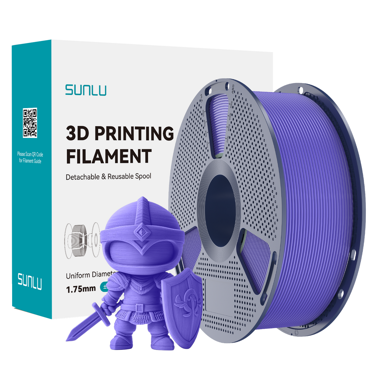 Sunlu PLA+ Filament — Lavender Purple 1 kg spool