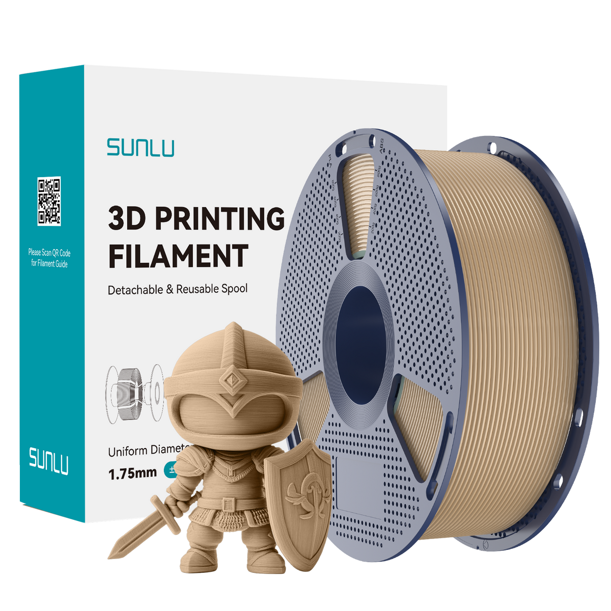 Sunlu PLA+ Filament — Oak Wood 1 kg spool